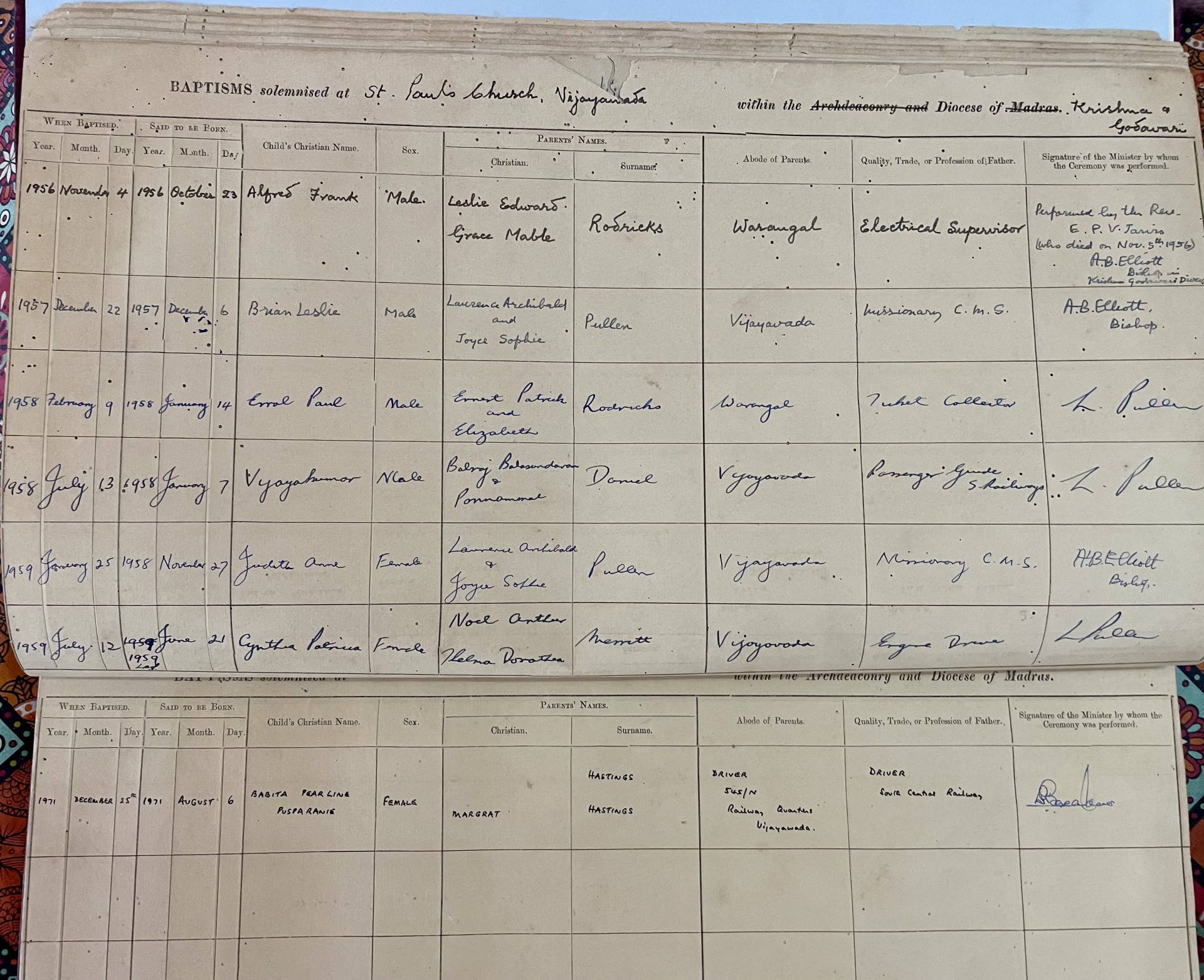 Register detail close-up